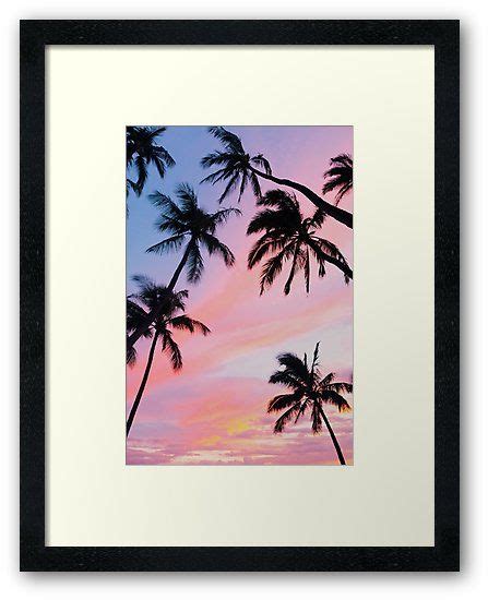 Pink Sunset Palm Trees Framed Art Print By Newburyboutique Palm Tree