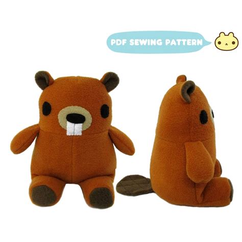 Beaver Plush Toy Sewing Pattern Pdf Etsy