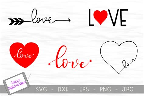 Love Svg Bundle 5 Valentine Svg Files 162497 Cut Files Design