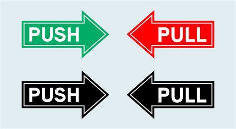 Push Pull Door Sign Handle To Open Doors Vector Illustration 7690126