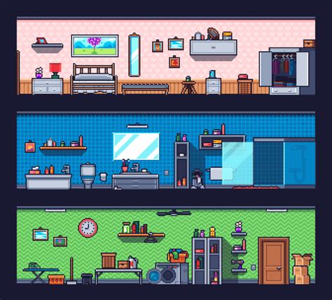Pixel Art Tileset House Interiors Domestika