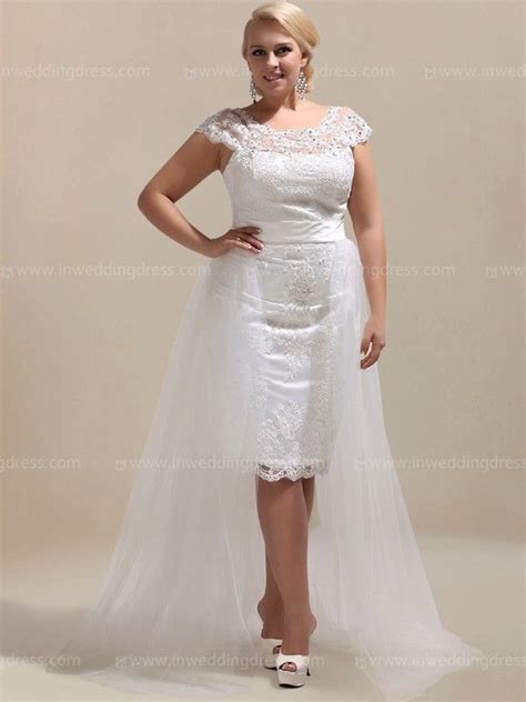 Informal Plus Wedding Dress With Tulle Overlay Ps091 Plus Wedding Dresses Bridal Dresses