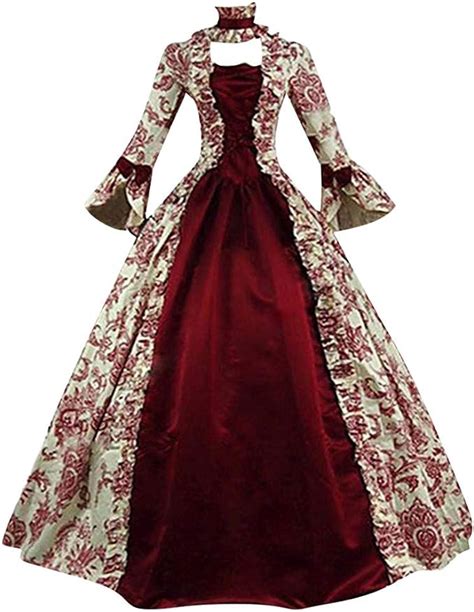 Easong Womens Renaissance Costumes Medieval Irish Over Dress Victorian