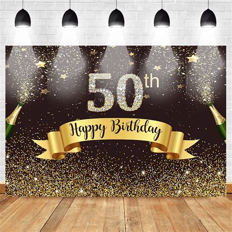 Mehofoto Happy 50th Birthday Backdrop For Photography Party Decoration