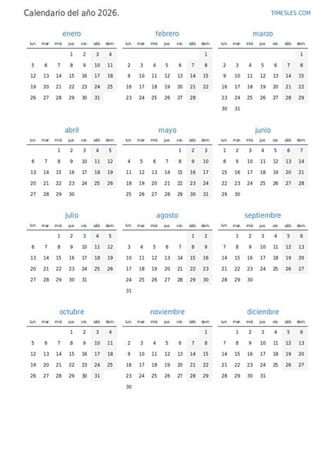 Calendario 2026 Con Días Festivos En Venezuela Imprimir Y Descargar
