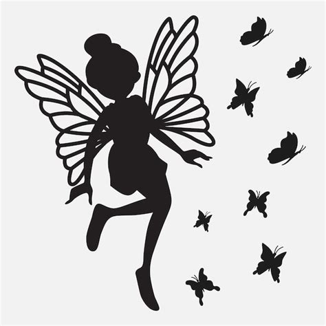 Premium Vector Fairy With Flower And Butterfly Svg