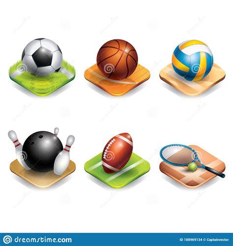 Set Of Sports Equipment Vector Illustration Decorative Design Stock