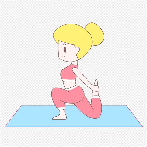 Dibujado A Mano Dibujos Animados Yoga Saludable Práctica Muslo L Imagen