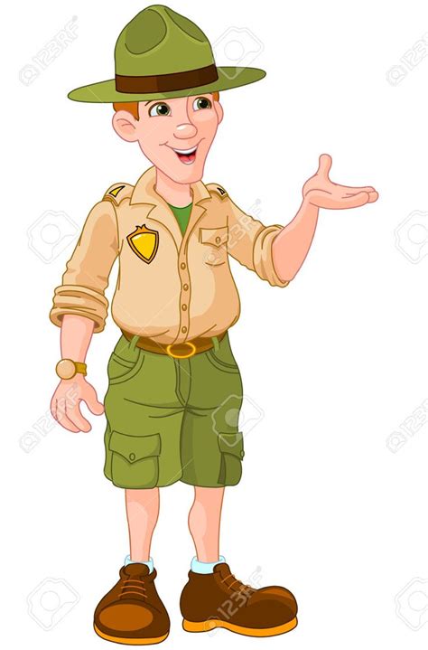Illustration Of Cute Park Ranger In Uniform Royalty Free Cliparts
