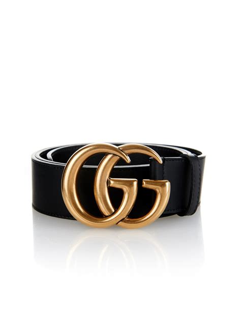 Gucci Gg Logo Leather Belt In Black For Men Lyst