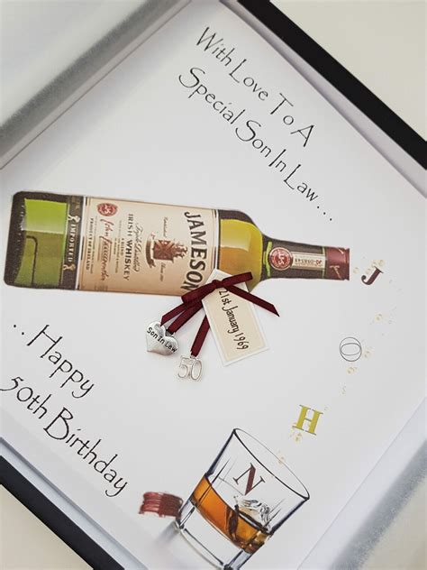 Personalised 50th Birthday Card Son In Law Whiskey Husband Etsy Uk