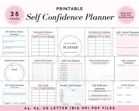 Calendars And Planners Paper And Party Supplies Self Care Planner Printable