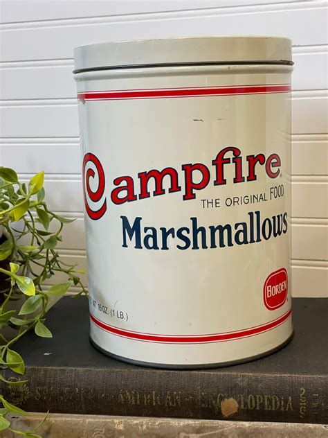 vintage marshmallow tin campfire marshmallow tin borden etsy