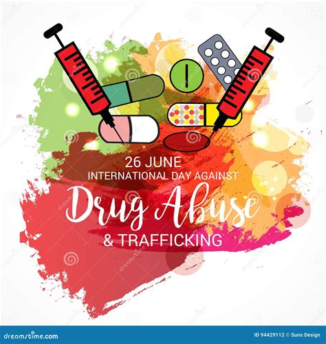 International Day Against Drug Abuse And Trafficking Stock Illustration