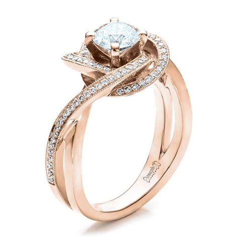 18k Rose Gold Custom Diamond Engagement Ring 1476 Seattle Bellevue