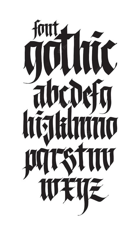 Premium Vector Gothic English Alphabet Font For Tattoo Personal And