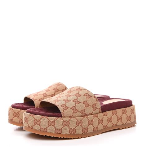 Gucci Monogram Platform Sandals 415 Beige 563076