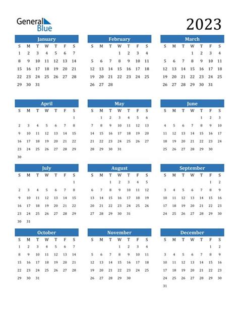 2023 Yearly Printable Calendars In Microsoft Word Excel And Pdf The