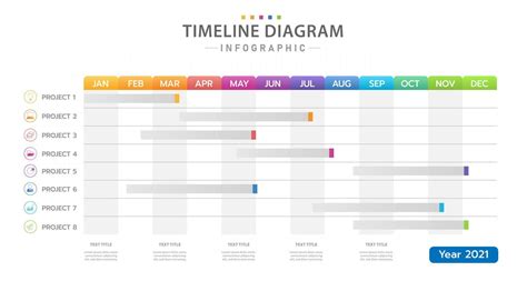 Infographic Monthly Modern Timeline Grantt Chart With Table 6798407