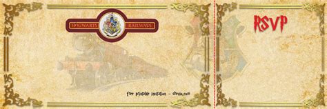 printable hogwarts express ticket invitation template