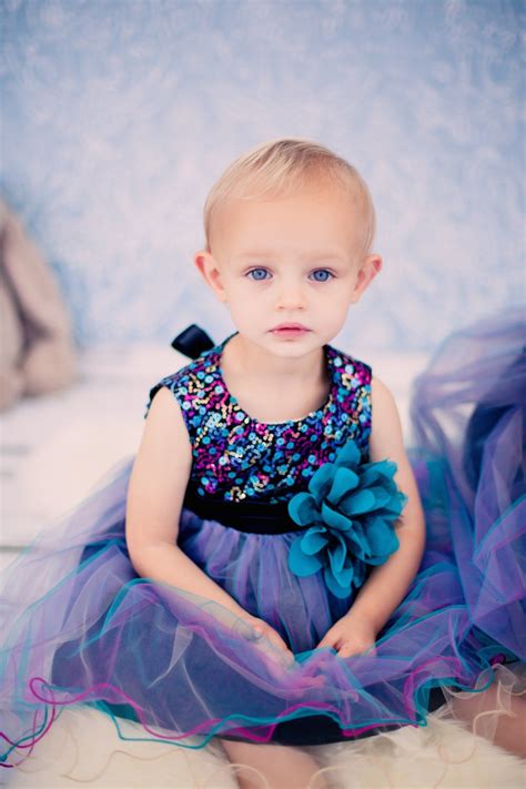 Multi Sequin Trio Color Tulle Baby Dress Teal Blue Kids Dream
