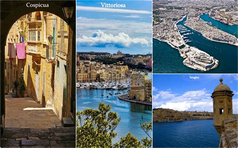 The Three Cities In Malta Aerial View From Left To Right Vittoriosa