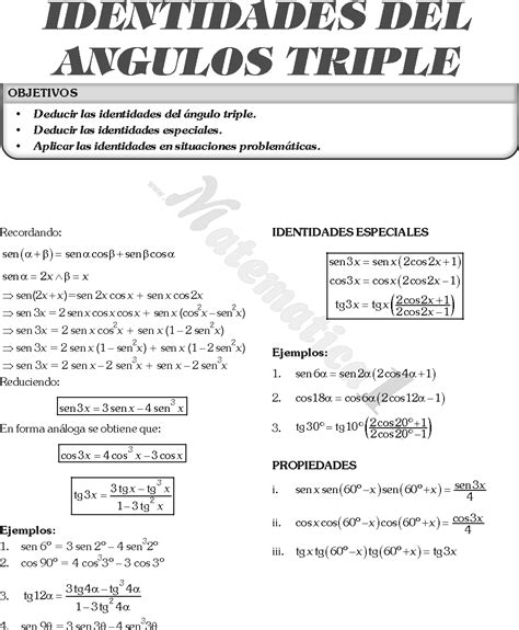 Identidades Trigonometricas Del Angulo Triple Problemas Resueltos