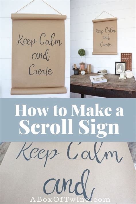 How To Make A Scroll Sign With Kraft Paper A Box Of Twine Decor