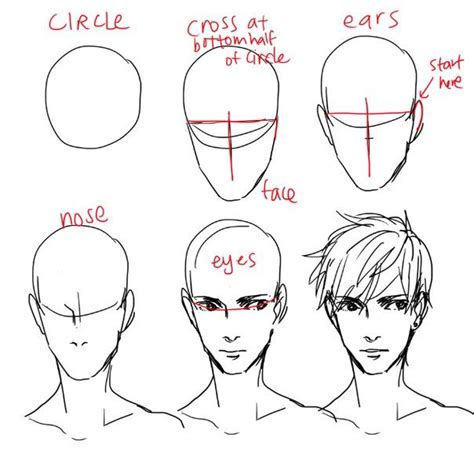 Pin By Chaero0012 On 1st Male Face Drawing Drawing Tutorial How To