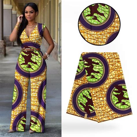 Latest Yellow African Wax Print Fabric Nigerian Real Wax African