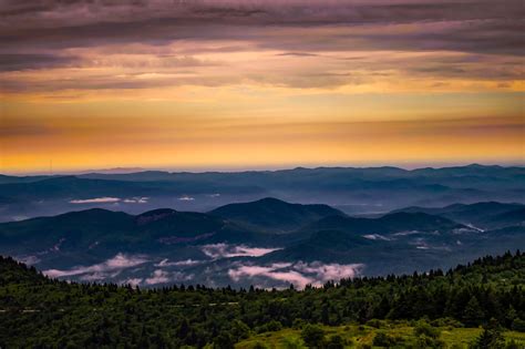 Sunrise And Daybreak Over The Hills In North Carolina Image Free