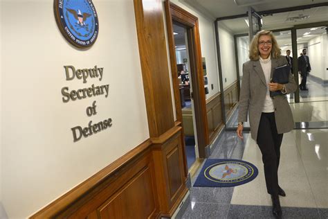Acting Deputy Defense Secretary Christine H Fox Departs Her Office To