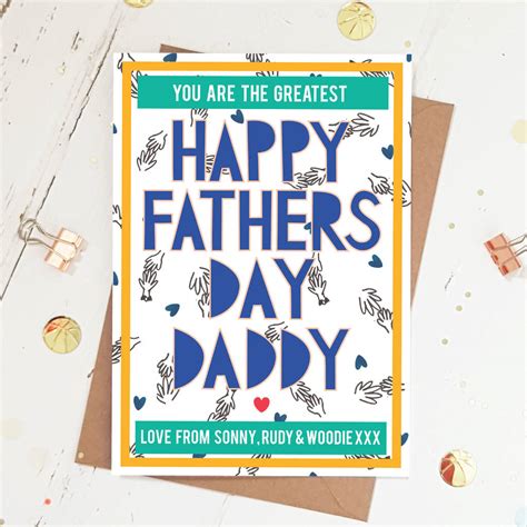 Happy Fathers Day Daddy Card By Miss Bespoke Papercuts
