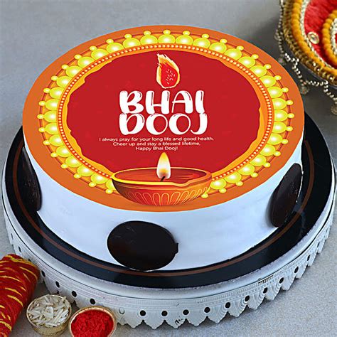 Buy Send Bhai Dooj Wishes Vanilla Cake Half Kg Online FNP