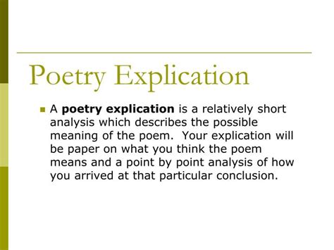 PPT - Poetry Explication PowerPoint Presentation, free download - ID