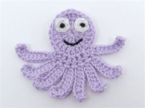 Crochet Appliques Sea Life Crochet 1 Applique Octopus Etsy Crochet