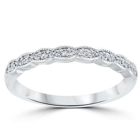 1 5 Cttw Diamond Stackable Womens Wedding Ring 14k White Gold Ebay