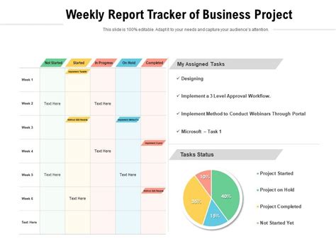 Weekly Report Tracker Of Business Project Presentation Graphics