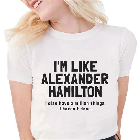 Fashion Letter Printed Hamilton T Shirts Women My Thoughts Have Been Replaced By Hamilton Lyrics