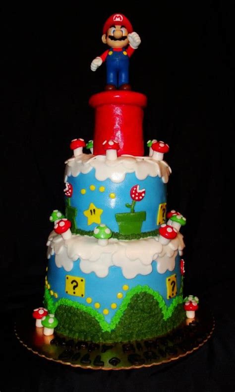 As the fictional protagonist of the mario video games. Mario Brothers Tiered Birthday Cake | Tiered cakes ...