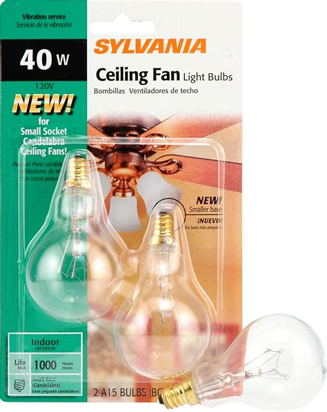 This socket also supports all light bulb types, up to 25 watts maximum. Sylvania Clear Fan Incandescent Lamp A15-Candelabra Base ...