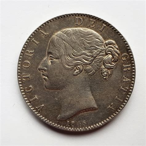 1845 Queen Victoria Silver Crown T M J Hughes Coins