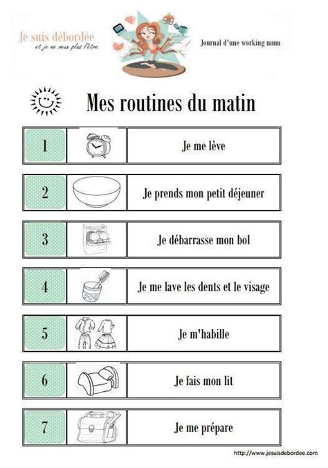 18 Best French La Routine Daily Routine Images On Pinterest Daily