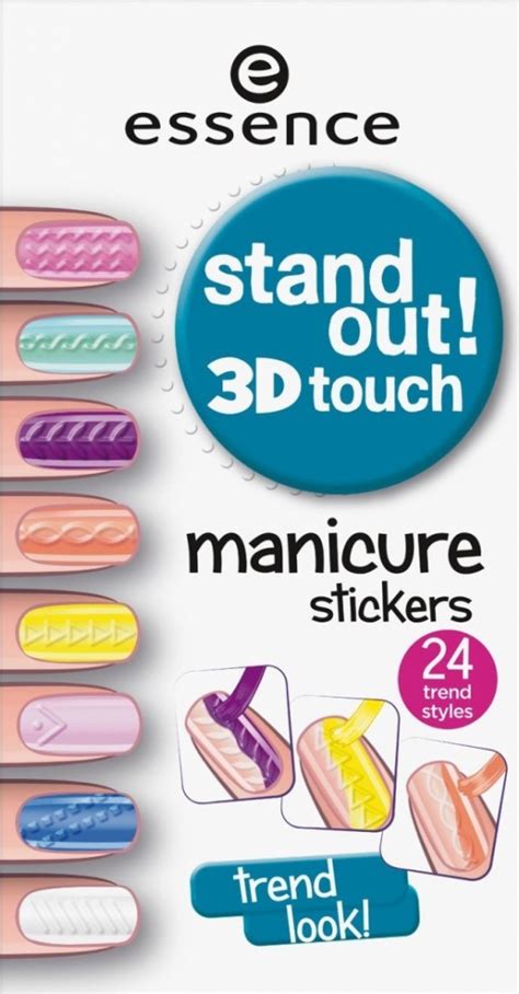 Více než 84 % všech produktů essence cosmetics je vyráběno v evropě. Zdobení nehtů Essence Stand Out! 3D Touch nálepky na nehty 01 Stand Out From the Crowd 24 ks ...
