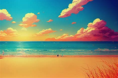 Beach Background Anime Style Midjourney