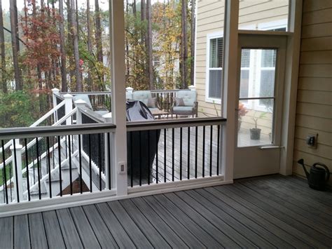 Classic Screened Porch With Trex Deck And Bluestone Patio — Deckscapes