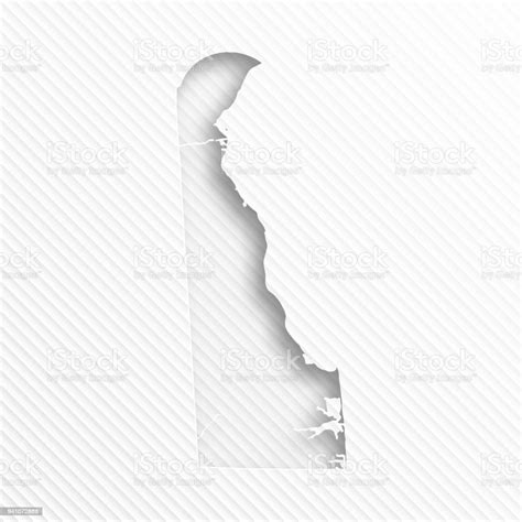 Delaware Map With Paper Cut On Abstract White Background Stock