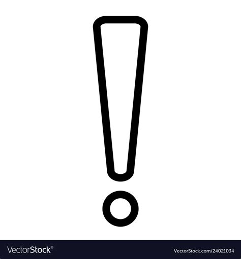 Exclamation Mark Line Icon Caution Royalty Free Vector Image