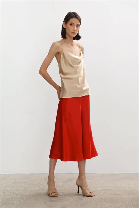 Red Silk Satin Skirt Silk Midi Skirt Bias Cut Silk Slip Skirt Etsy Uk