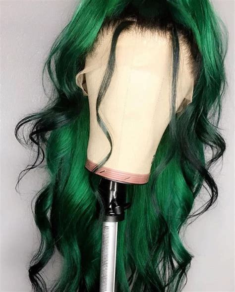 Dark Lime Green Weave Hairstyles With Color Full Lace Wigs For Black